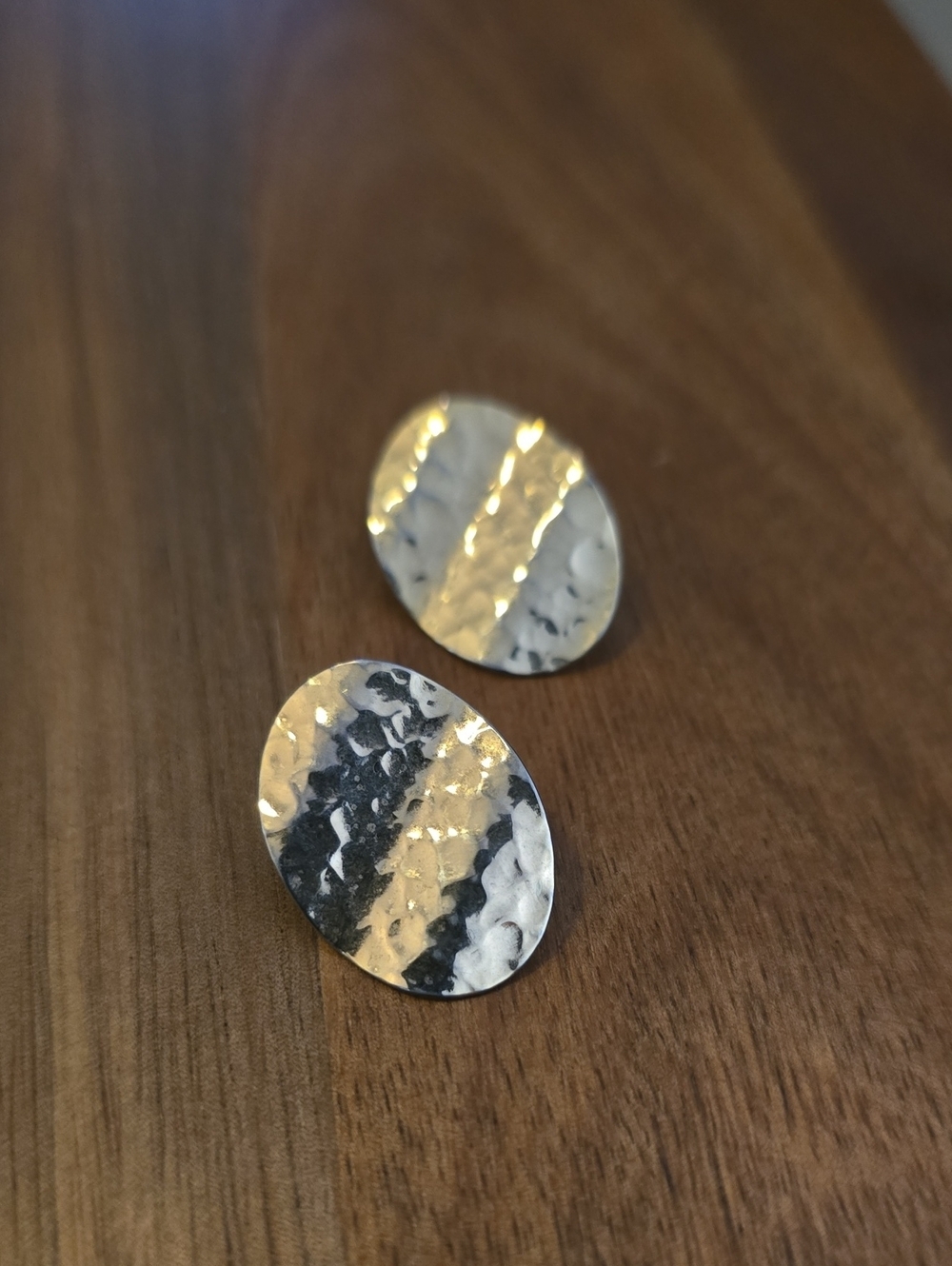 Hammered Oval Earrings